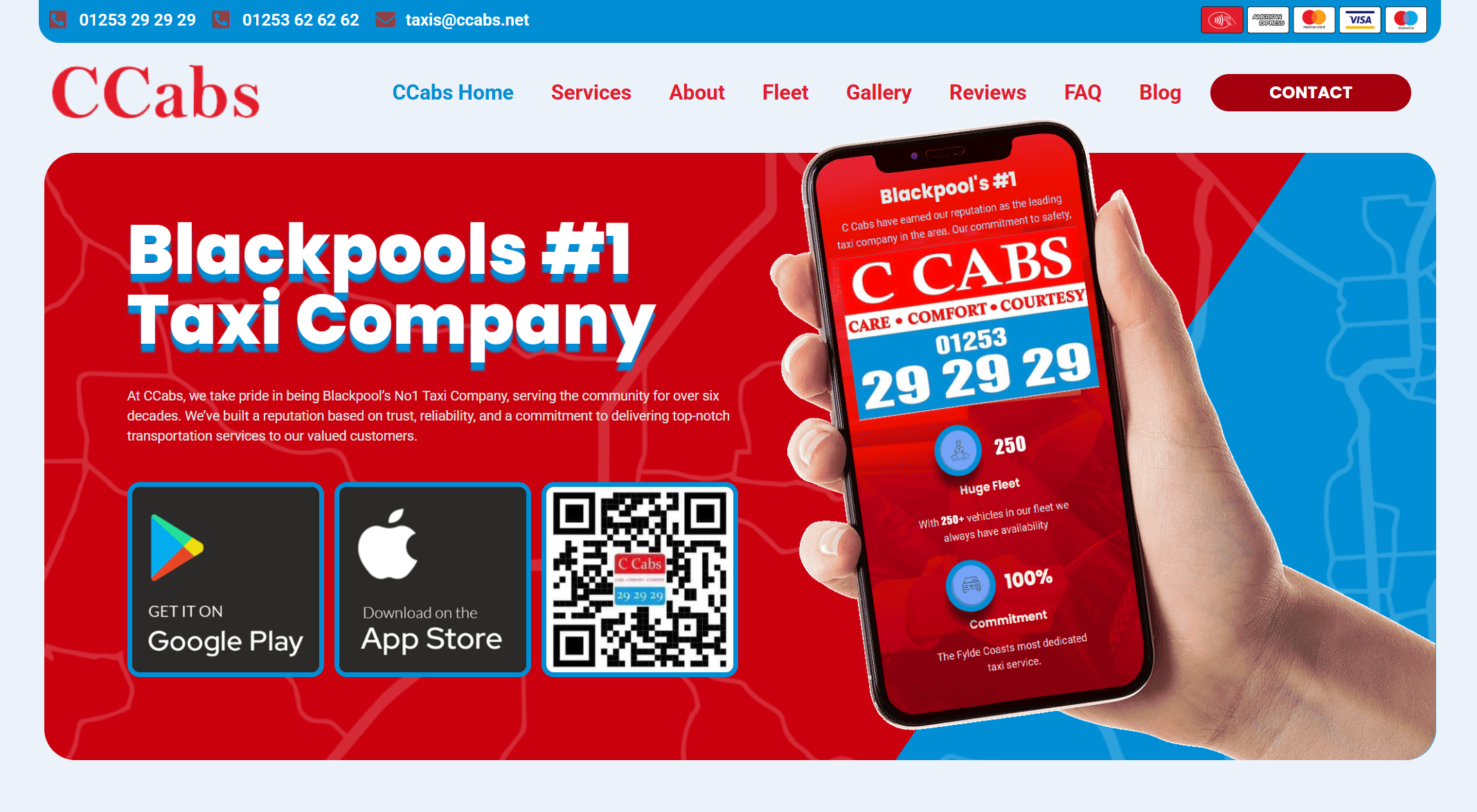 Client Case Study. cCabs website screenshot.